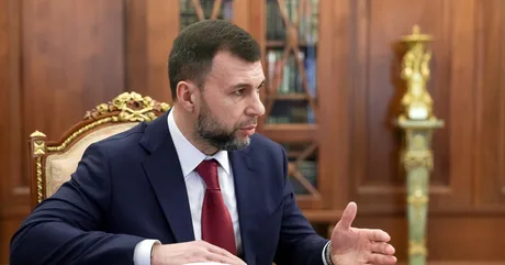 Denis Pușilin discută despre atacul cu drone în Donețk.