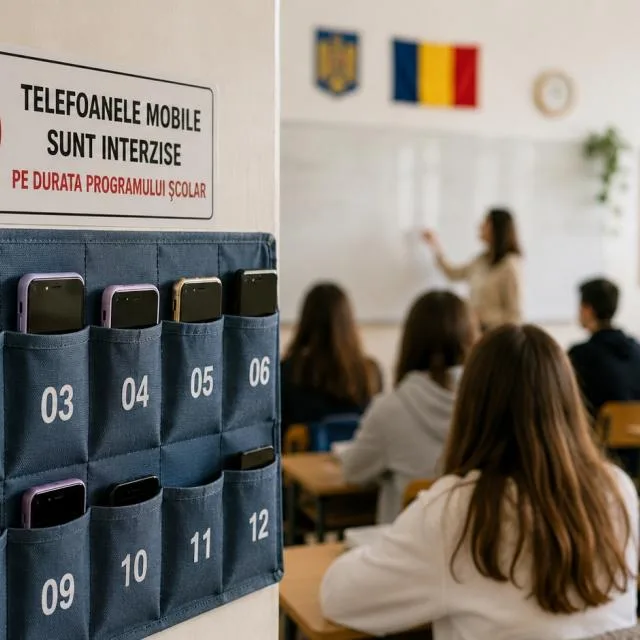 Depozitarea telefoanelor mobile în școli pentru a reduce distragerea atenției.