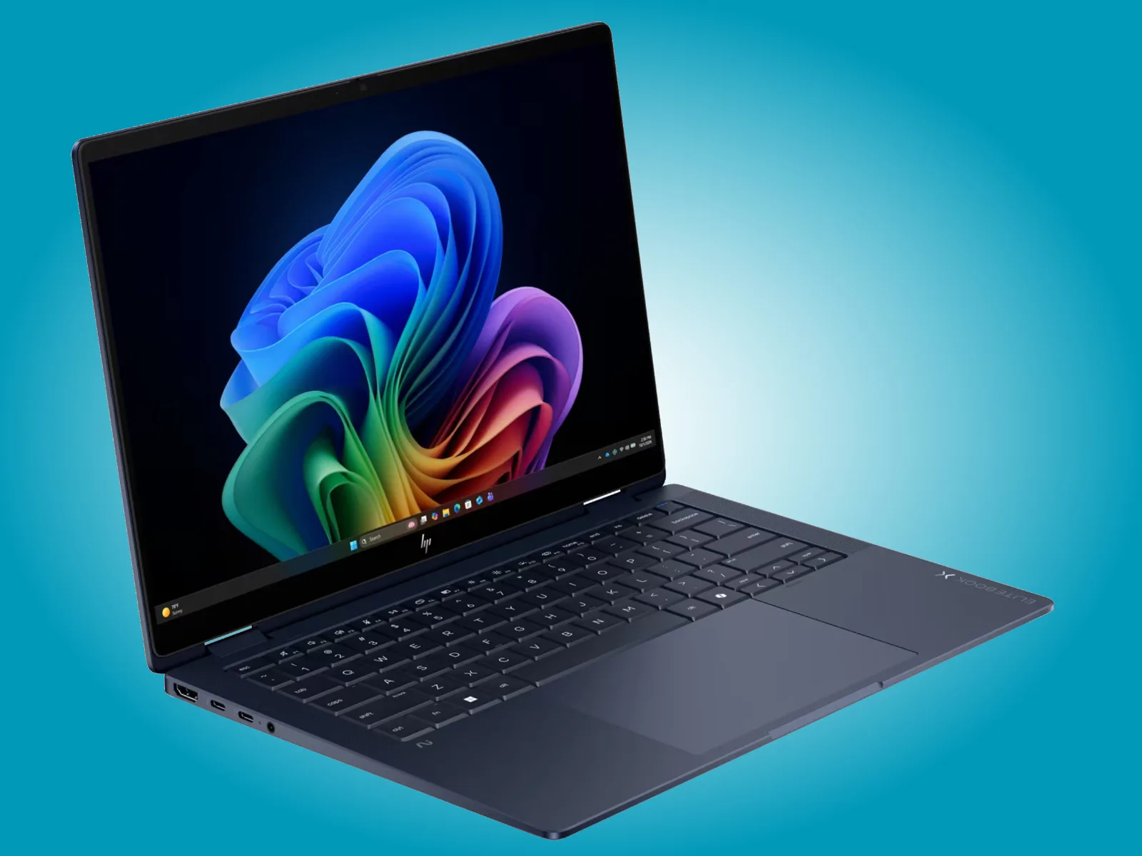 Laptopul HP EliteBook X Flip G2i cu ecran OLED și design modern.