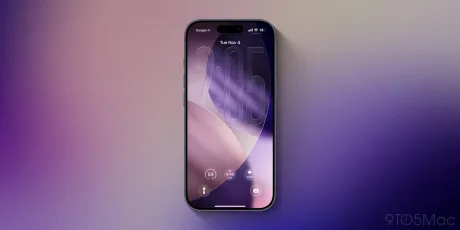 Ecran de blocare cu design modern și efecte de transparență.