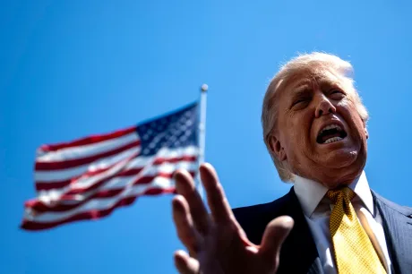 Donald Trump vorbește despre relațiile internaționale și conflictul cu Iranul.