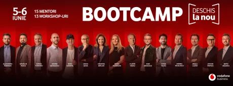 Bootcamp pentru antreprenori în București, cu sesiuni de mentorat și networking.