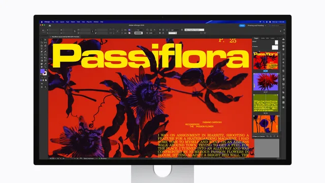 Ecranul Studio Display 2026 cu design vibrant și culori intense.