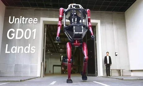 Mecha pilotat GD01 de la Unitree Robotics, inovatie in robotică.