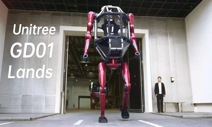 Mecha pilotat GD01 de la Unitree Robotics, inovatie in robotică.