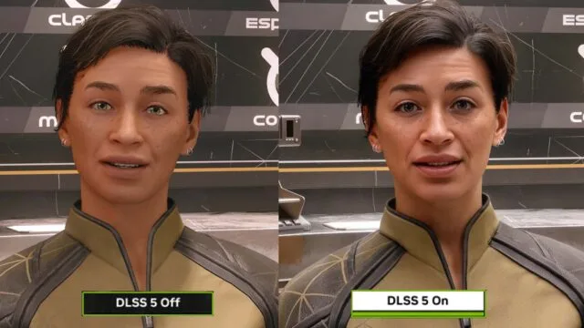 Compararea graficii cu DLSS 5 activat și dezactivat.
