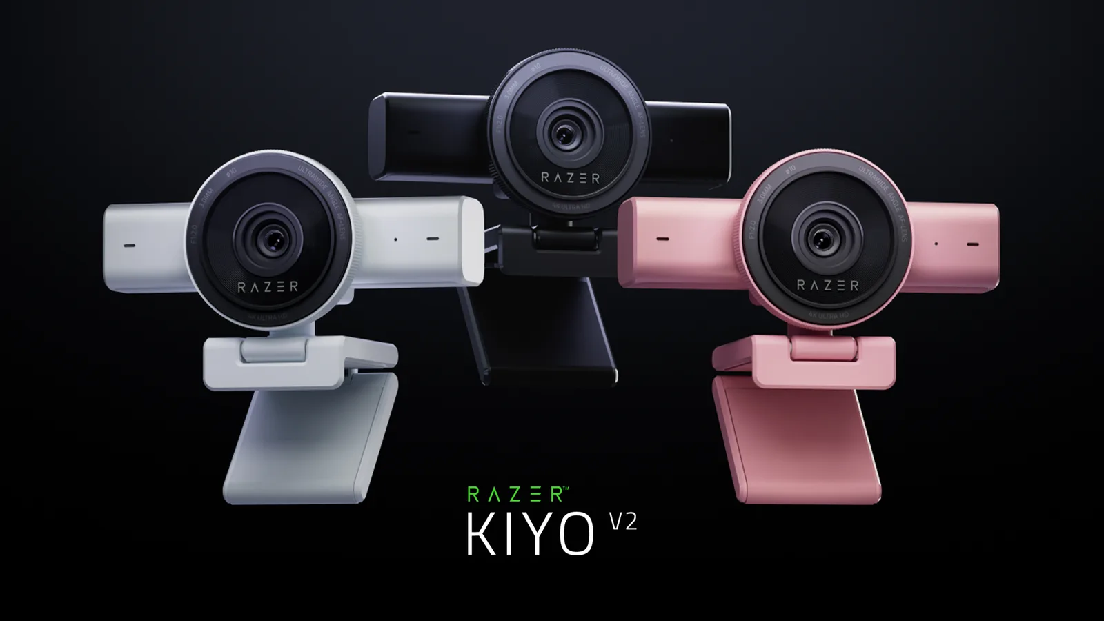 Camere web Razer Kiyo V2 și V2 X în trei culori elegante.