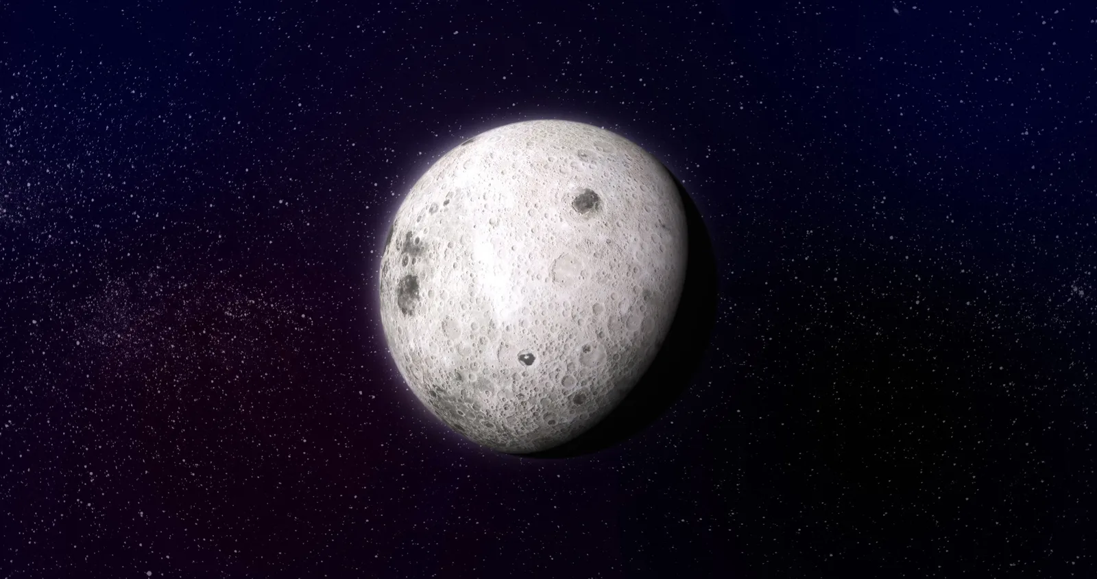 Luna văzută din spațiu, cu cratere și detalii ale suprafeței.