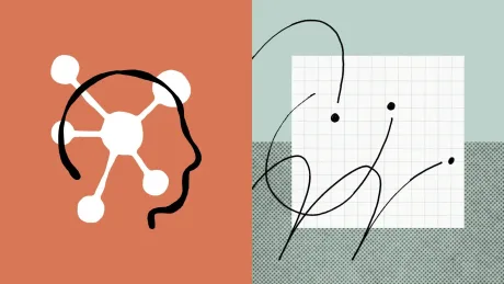 Ilustrație abstractă reprezentând interacțiunea dintre inteligența artificială și codare.