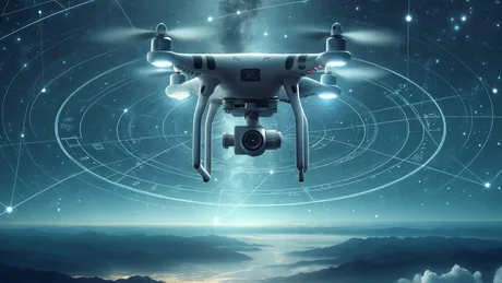 Drone în zbor, supravegheate de un sistem avansat de securitate.
