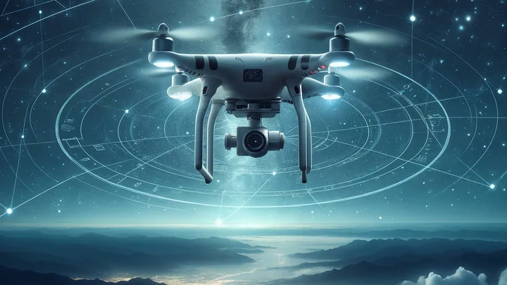 Drone în zbor, supravegheate de un sistem avansat de securitate.